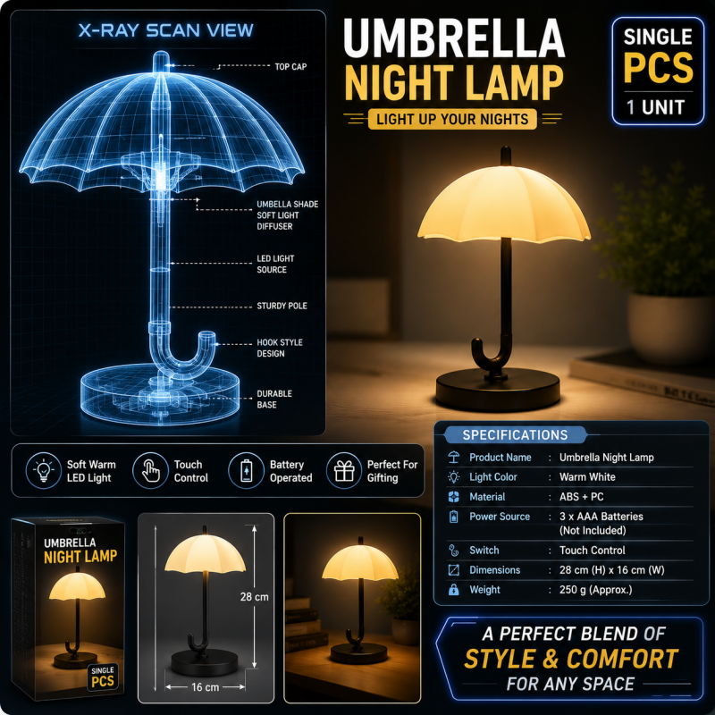 Barsha Lighting Backup Umbrella shape night lamp Pack Of 10