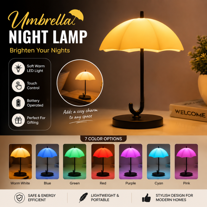 Barsha Lighting Backup Umbrella shape night lamp Pack Of 10