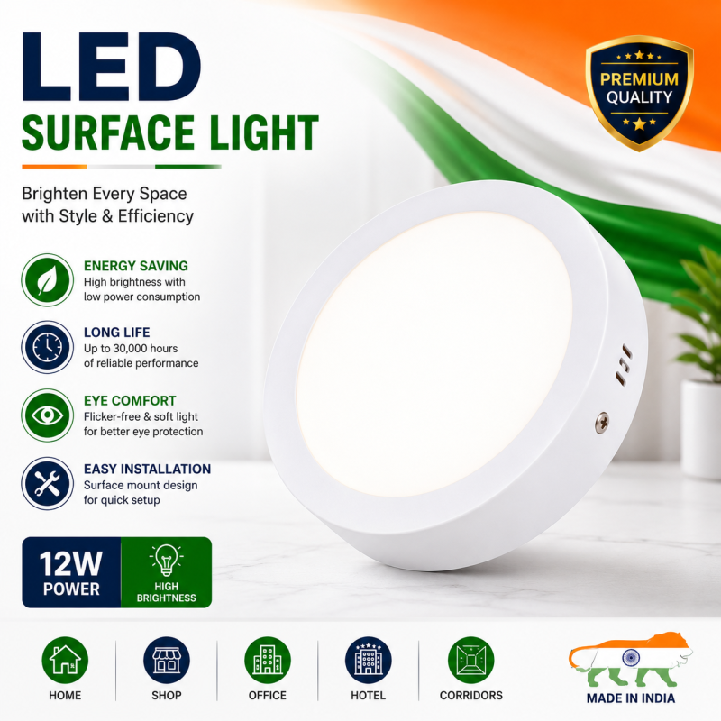 Barsha Lighting 12W Concil Led Light Pack Of 5