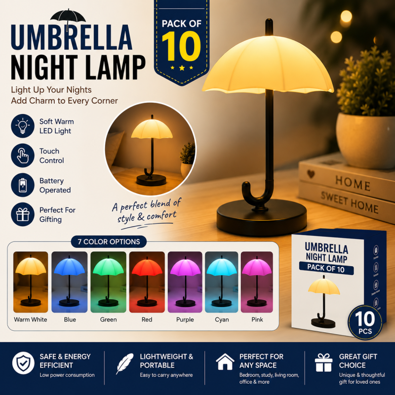 Barsha Lighting Backup Umbrella shape night lamp Pack Of 10