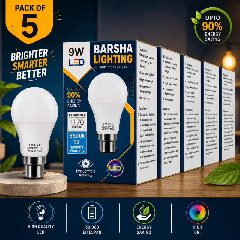 Barsha Lighting 9W LED Light Pack Of 5