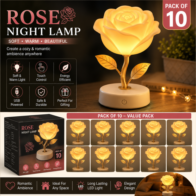 Barsha Lighting Backup Rose Shape Night Lamp Pack Of 10